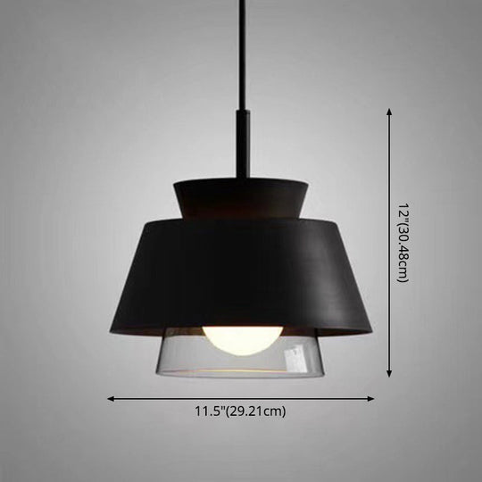2-Shade Macaron Pendulum Light - Metal And Glass Ceiling Pendant Lamp
