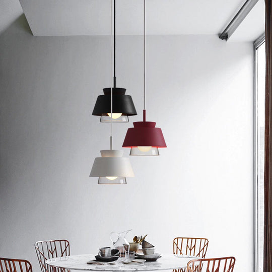 2-Shade Macaron Pendulum Light - Metal And Glass Ceiling Pendant Lamp