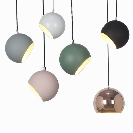 Macaron Creative Hanging Light Fixture With Revolving Dome Shade - 1 Head Suspension