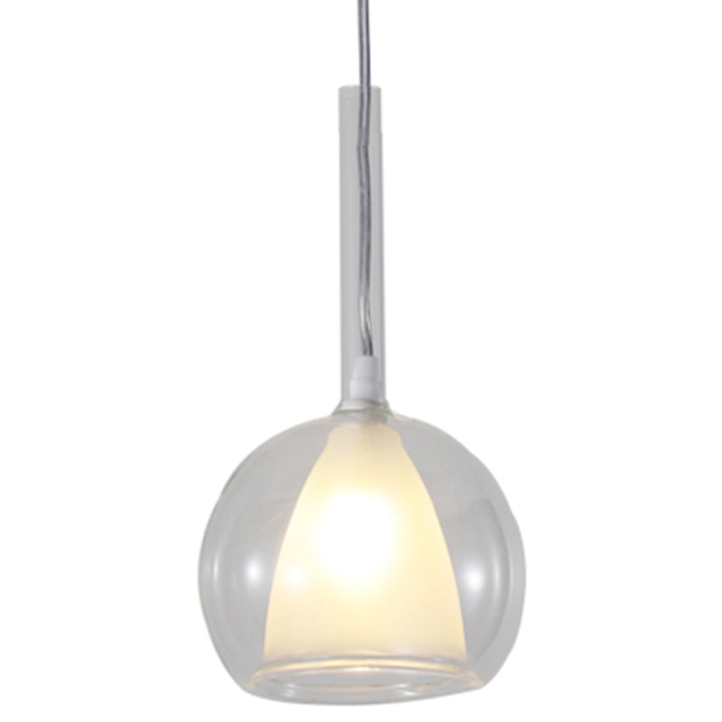 Modern Simplicity: Electroplated Glass Hanging Light In Ball Shape - 1-Light Pendant Lamp For Dining