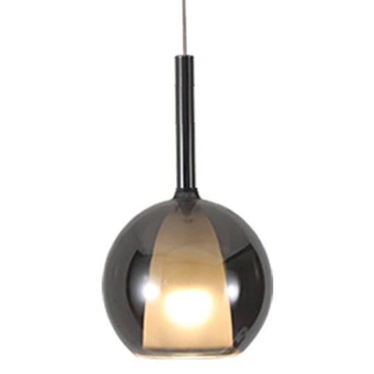 Modern Simplicity: Electroplated Glass Hanging Light In Ball Shape - 1-Light Pendant Lamp For Dining