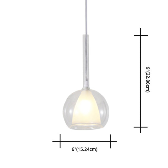 Modern Simplicity: Electroplated Glass Hanging Light In Ball Shape - 1-Light Pendant Lamp For Dining