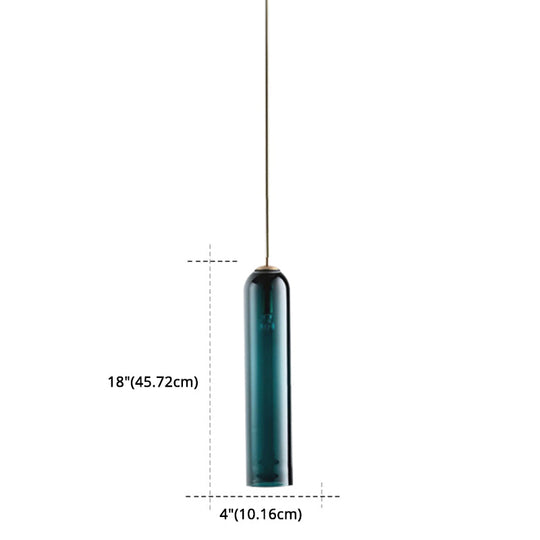 Minimalist Glass Tube Pendant Light With Adjustable Cord - Height 17.7 For Bedside And More