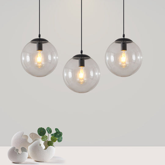 Minimalist 1-Light Pendant Light Bubble Transparent Glass Ball Shade With 39 Hanging Wire