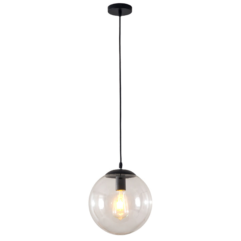 Minimalist 1-Light Pendant Light Bubble Transparent Glass Ball Shade With 39 Hanging Wire