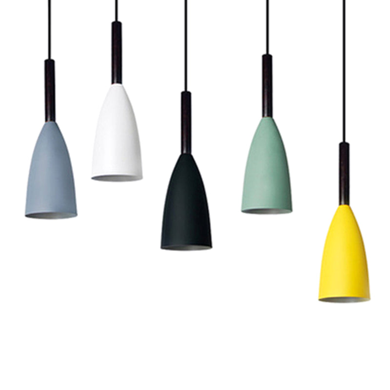 Macaroon Metal Goblet Pendant Lamp For Dining Room - Single Light Downlighting Fixture