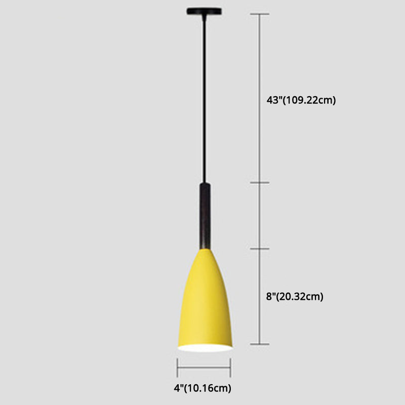 Macaroon Metal Goblet Pendant Lamp: Down Lighting Single Hanging Light For Dining Room