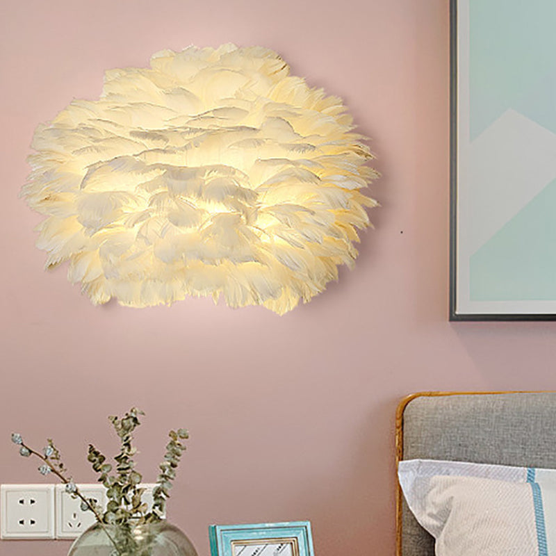 Modern Feather Wall Lamp: Stylish Ambient Lighting For Living Room & Bedroom Decor