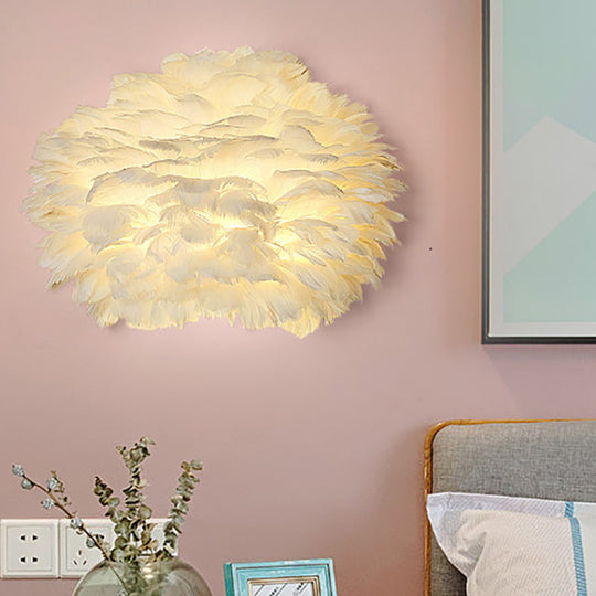Modern Feather Wall Lamp: Stylish Ambient Lighting For Living Room & Bedroom Decor