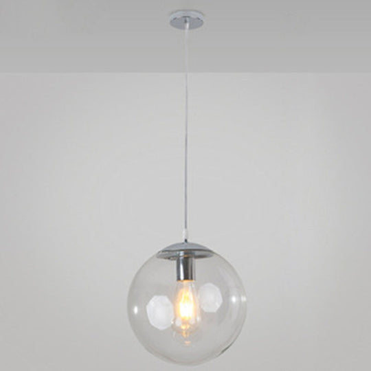 Minimalist Pendant Ceiling Light With Orb Glass Shade - Ideal Restaurant Lighting Fixture