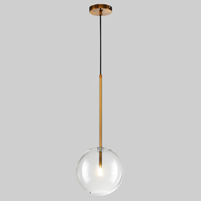 Minimalist Gold Globe Glass Pendant Light Fixture / 10
