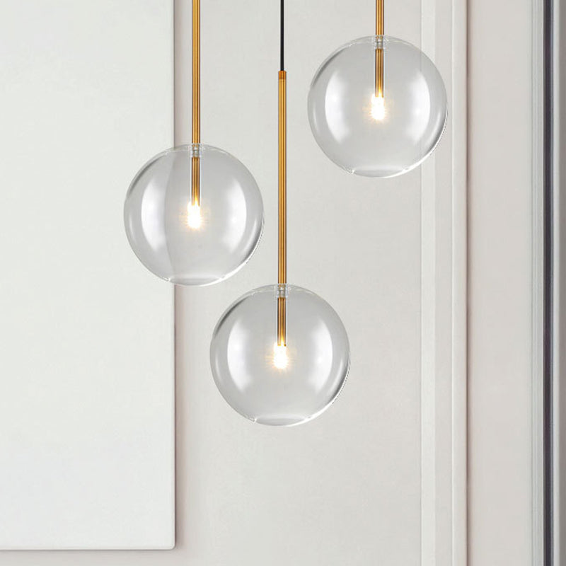Minimalist Gold Globe Glass Pendant Light Fixture