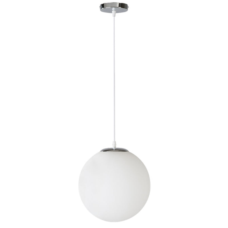 Modern Glass Pendant Lighting Fixture - White Hanging Light For Globe Clothes Shop
