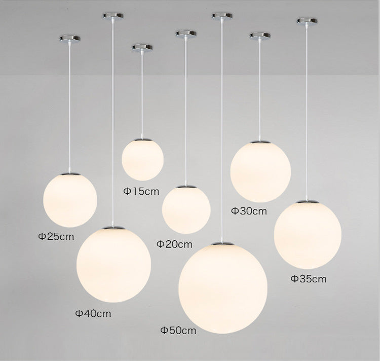 Modern Glass Pendant Lighting Fixture - White Hanging Light For Globe Clothes Shop