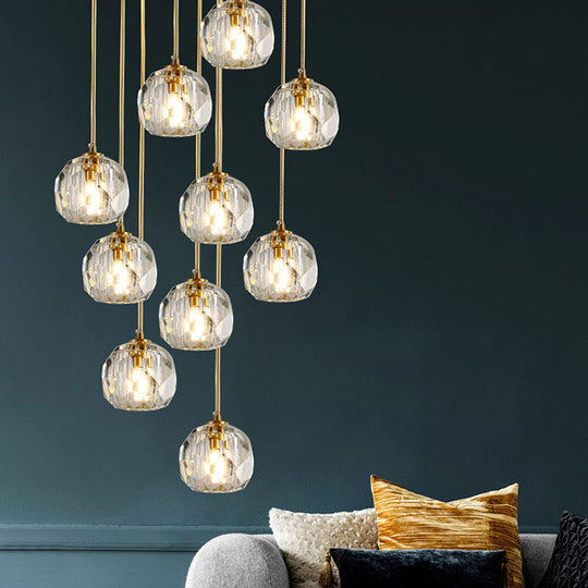 Gold Crystal Pendant Light - Modern Style Hanging Fixture