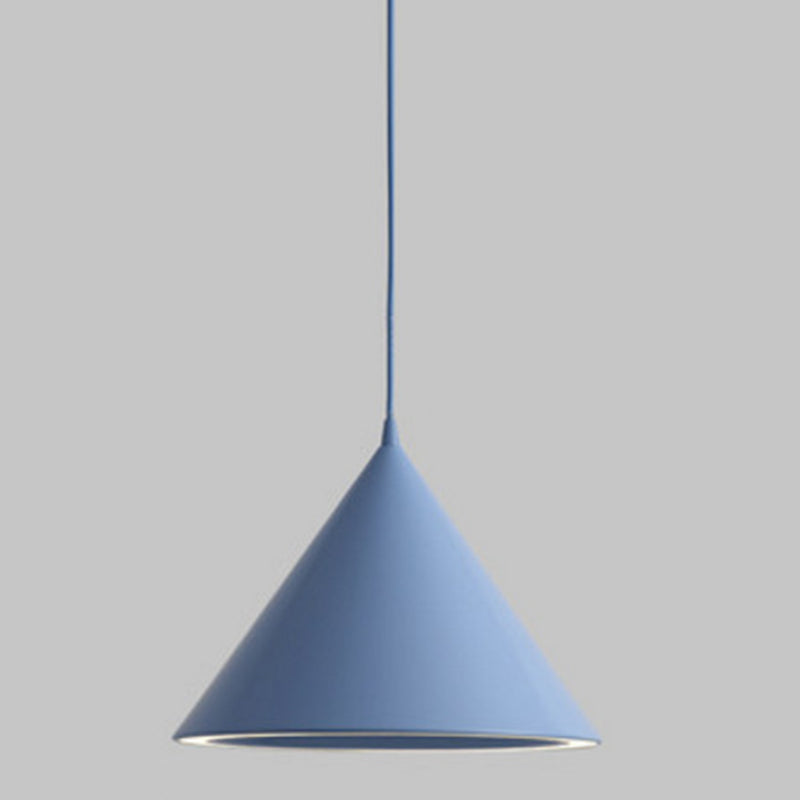 Minimalist Led Conical Pendant Light - Stylish Metal Ceiling Fixture Blue / Warm 10