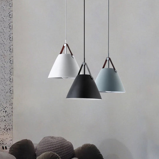 Metal Conical Suspension Pendant Ceiling Light - Minimalist Style For Living Room