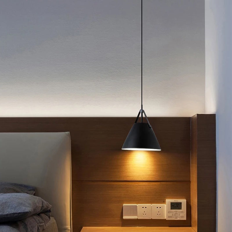 Metal Conical Suspension Pendant Ceiling Light - Minimalist Style For Living Room Black / 10.5