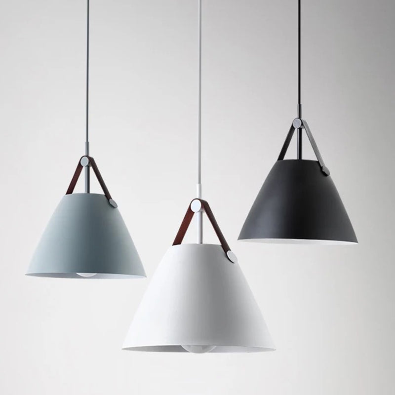 Metal Conical Suspension Pendant Ceiling Light - Minimalist Style For Living Room