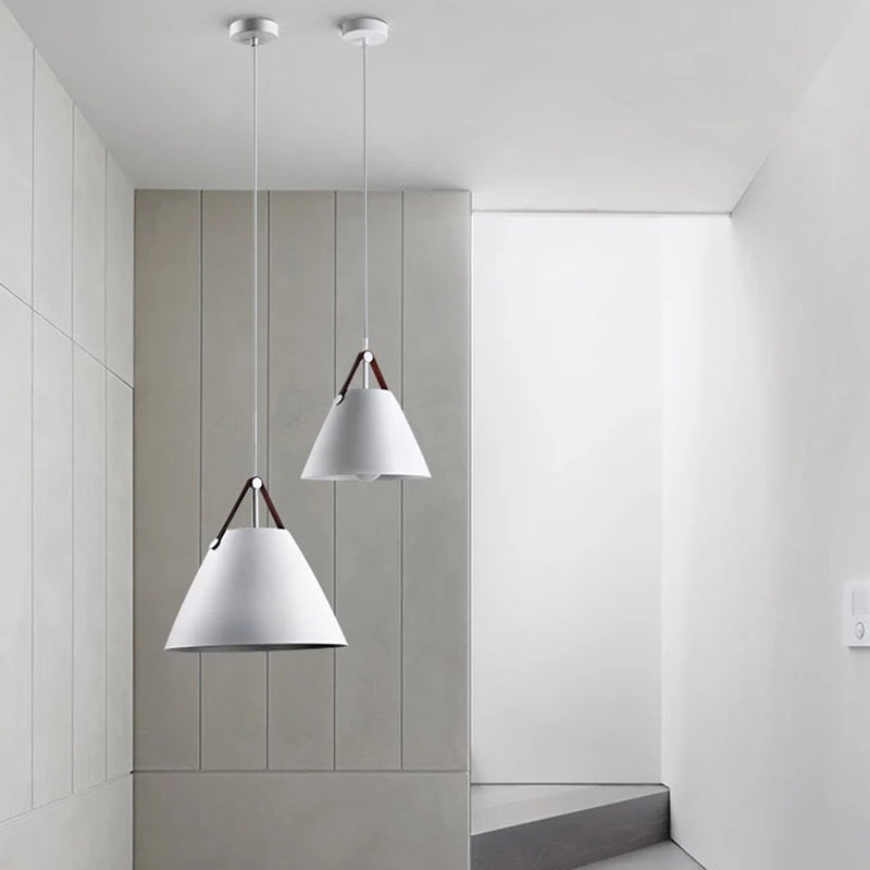 Metal Conical Suspension Pendant Ceiling Light - Minimalist Style For Living Room