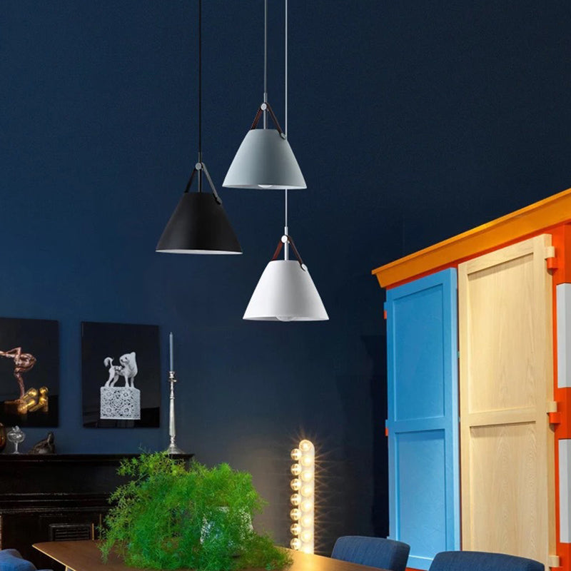 Metal Conical Suspension Pendant Ceiling Light - Minimalist Style For Living Room