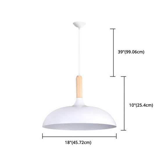 Minimalist Metal Down Lighting Pendant For Bedroom - Circle Fixture