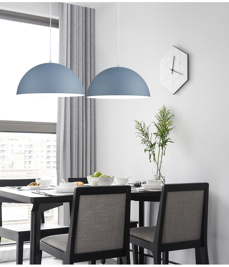 Modern Metal Dome Pendant Light For Dining Room - Contemporary Hanging Fixture