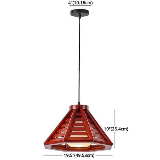Contemporary Wood Shade Pendant Light - Modern Hanging Fixture