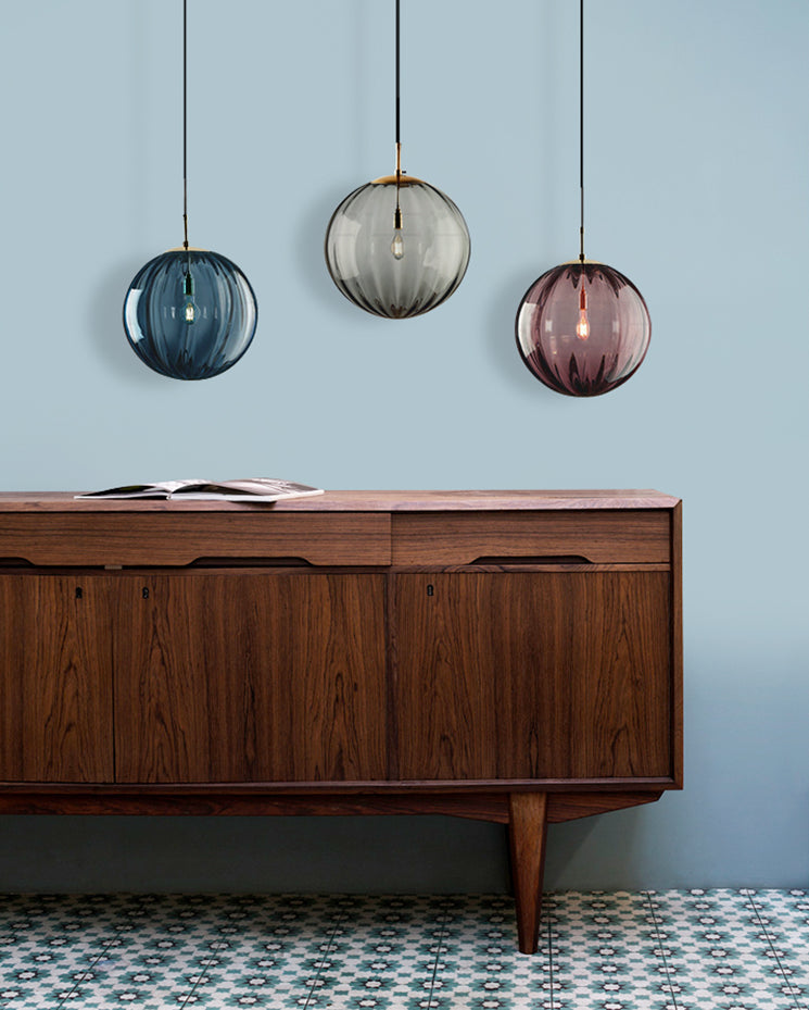 Sleek Ribbed Pendant Light: Modern Designer Hanging Lamp For Bedroom With 1 Light