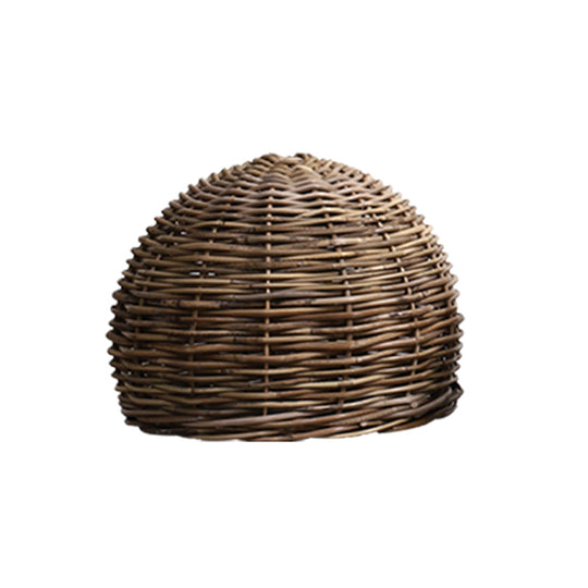 Retro Hand-Woven Rattan Bird Nest Shade Coffee Shop Hanging Light Fixture Wood / 16