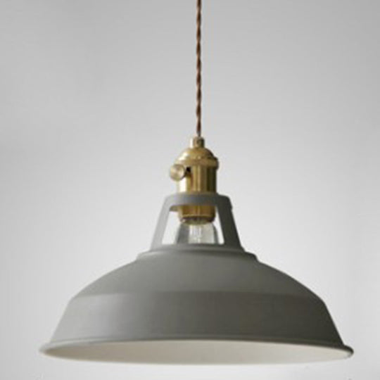 Nordic Style Hanging Lamp With Metal Shade And Colorful Macaron Finish For Kitchen Barn Grey