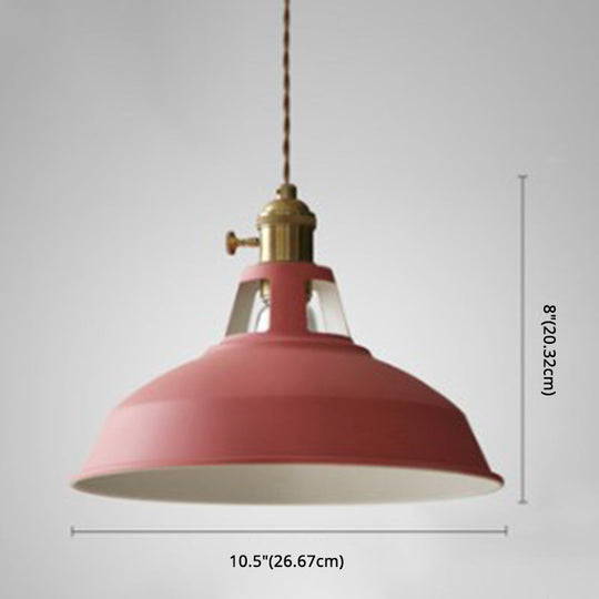Nordic Style Hanging Lamp With Metal Shade And Colorful Macaron Finish For Kitchen Barn
