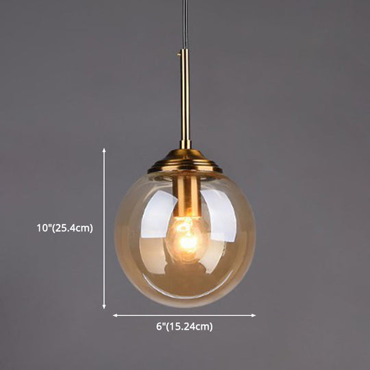 Oval Glass Minimalist Pendant Light - 6 Diameter Suspension Lamp For Coffee Shops With 47 Hanging