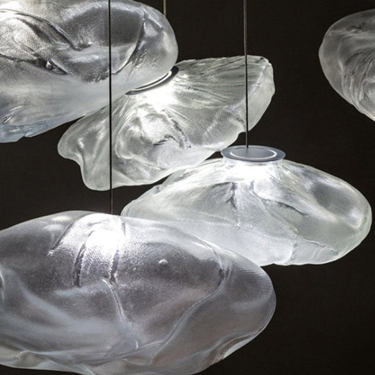 Modern Lattice Glass Ceiling Hanging Light Fixture For Restaurants - 1 Bun