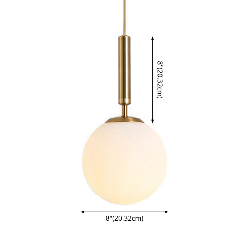 Mid-Century Modern White Glass Sphere Pendant Lighting - Ideal For Restaurants