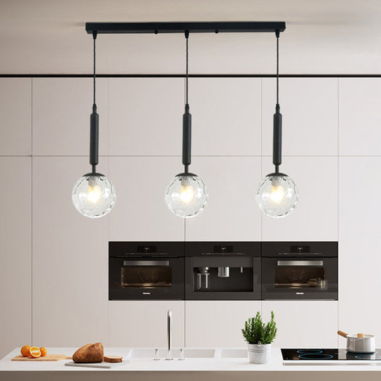 Sleek 3-Light Glass Pendant: Modern Creative Multi-Light Fixture For Clothing Stores