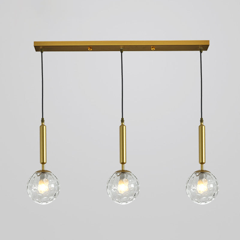 Sleek 3-Light Glass Pendant: Modern Creative Multi-Light Fixture For Clothing Stores Gold / Clear