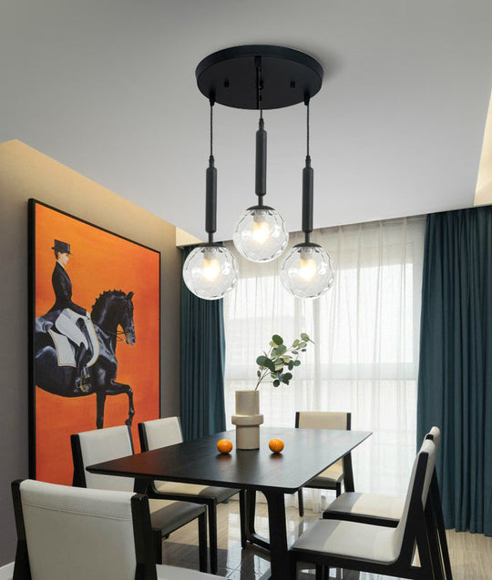Sleek 3-Light Glass Pendant: Modern Creative Multi-Light Fixture For Clothing Stores