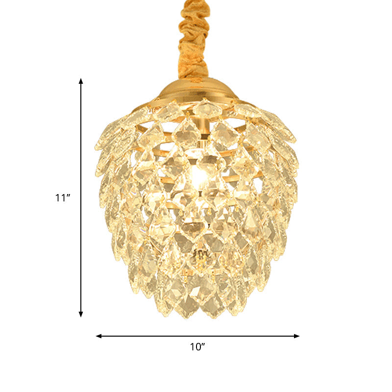 Contemporary Gold Crystal Pendant Ceiling Lamp For Dining Room