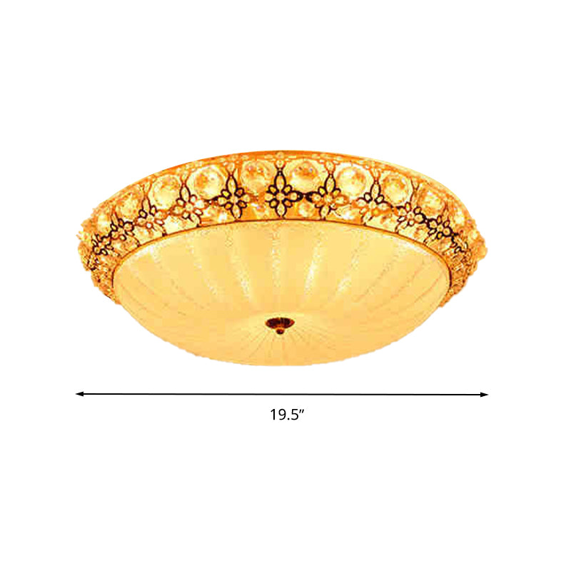 Modern Led Flushmount Ceiling Light - White Dimple Frosted Glass 16/19.5/23.5 Dia Warm/White
