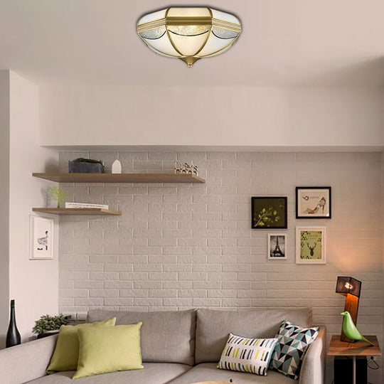 Modern Gold Flush Ceiling Light With Opal Glass And Multiple Sizes Ideal For Bedroom - 2/3/5 Lights