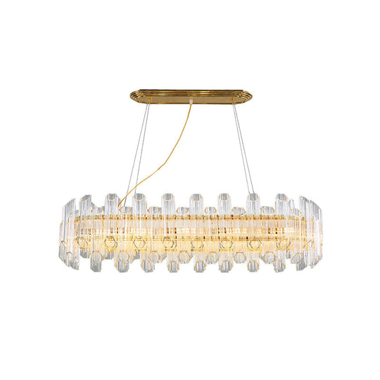 Modern Gold Crystal Led Chandelier - 10 Heads Pendant Light For Living Room
