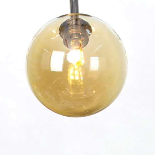 Industrial Style Hanging Chandelier Light - 13’/27.5’/34’ W Orbit Shade Amber/Clear/Smoke