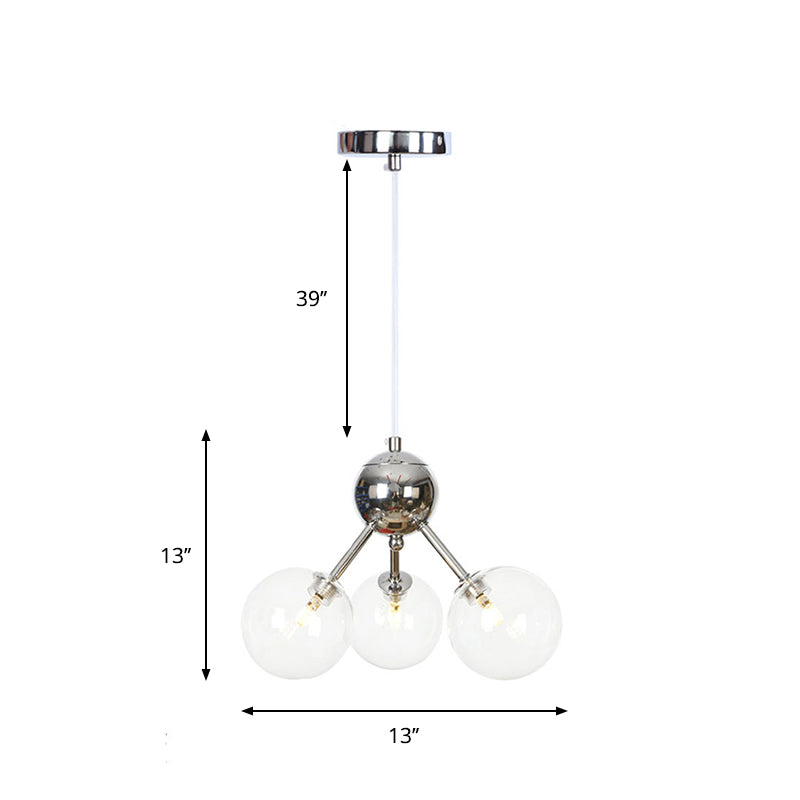 Industrial Style Hanging Chandelier Light - 13’/27.5’/34’ W Orbit Shade Amber/Clear/Smoke