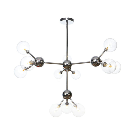 Industrial Style Hanging Chandelier Light - 13’/27.5’/34’ W Orbit Shade Amber/Clear/Smoke