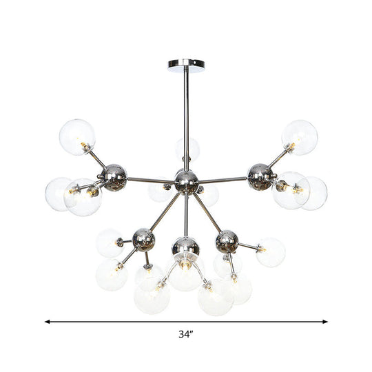 Industrial Style Hanging Chandelier Light - 13’/27.5’/34’ W Orbit Shade Amber/Clear/Smoke