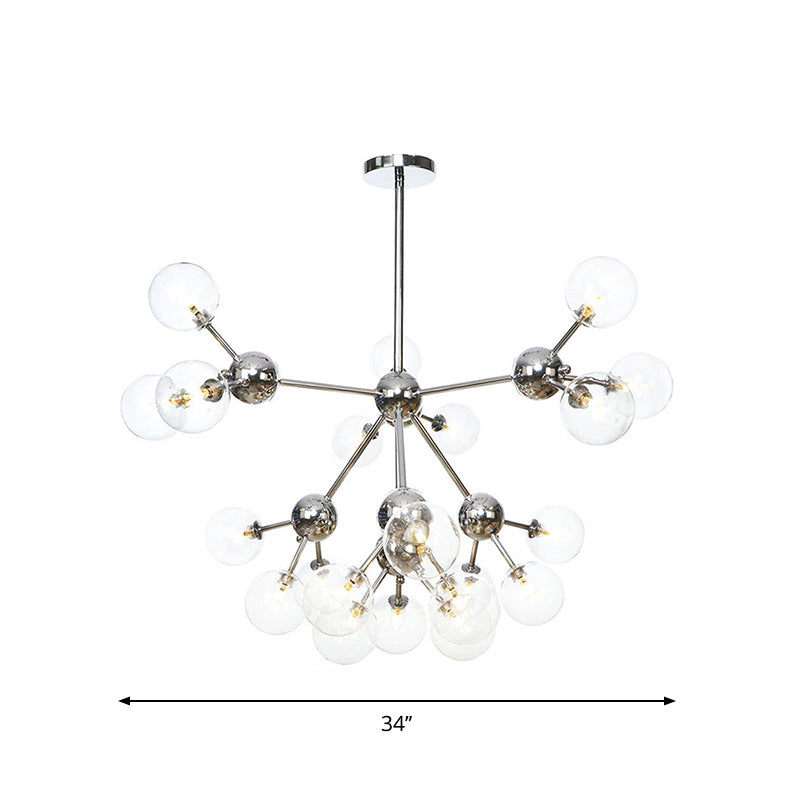 Industrial Style Hanging Chandelier Light - 13’/27.5’/34’ W Orbit Shade Amber/Clear/Smoke