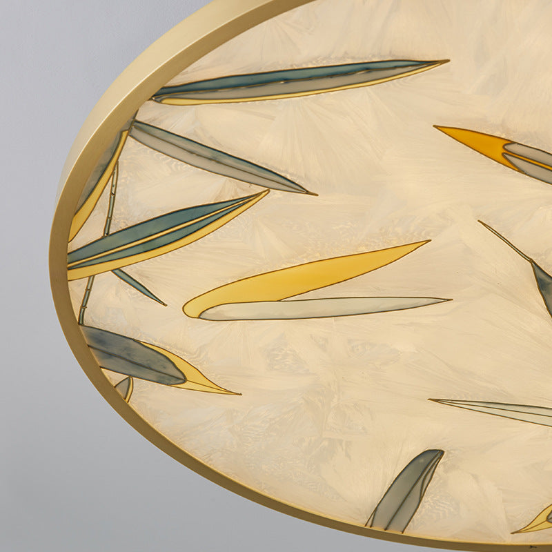 Traditional Frosted Glass Semi Flush Mount Light In Gold - 16’/23.5’ Width