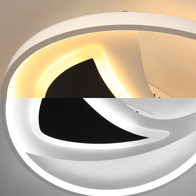16’/20.5’ Modern Geometric Ceiling Light Fixture – Black & White Acrylic Led