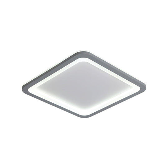 10’/14.5’/19’ Modern Style Grey Square Box Flush Light Acrylic Led Ceiling Lamp – Warm/White